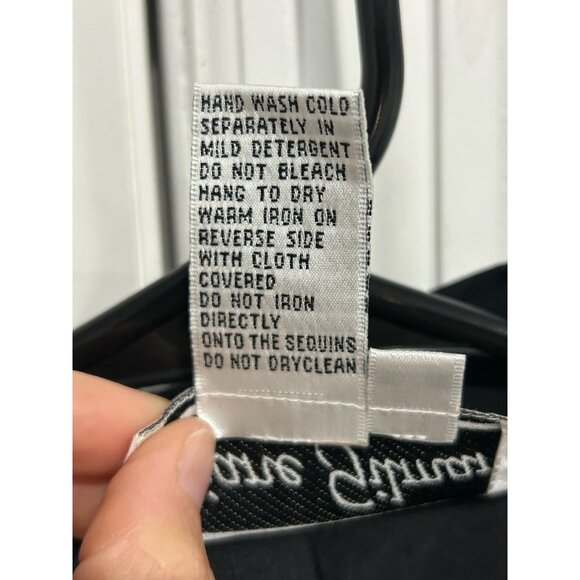 Vintage Diane Gilman Silk Button Up Top Postcard Print Black Sleeves Size Medium - Picture 7 of 9